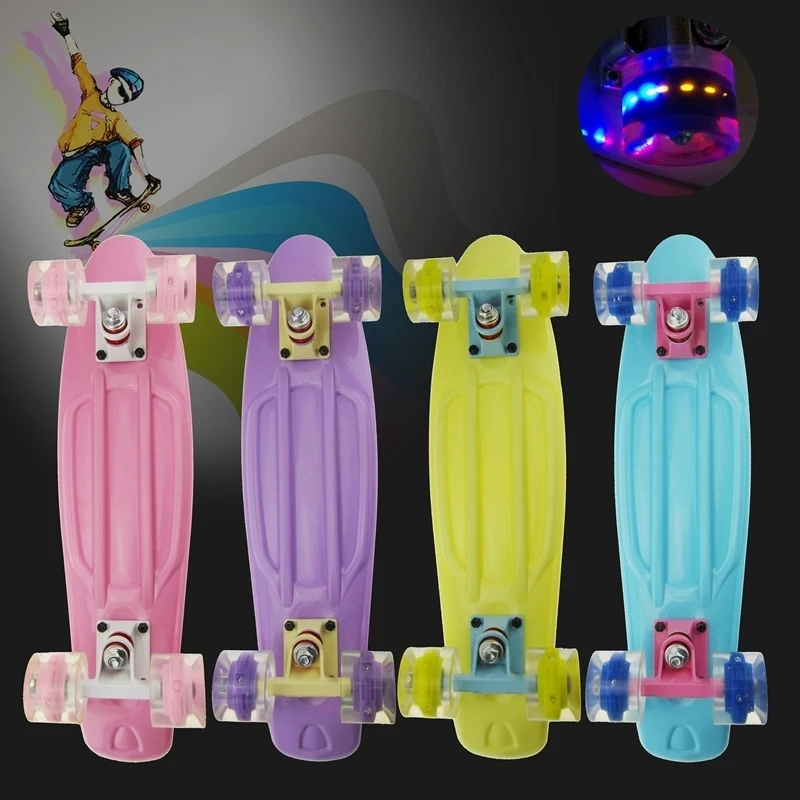 Скейтборд Лонгборд банановая рыболовная доска четырехколесный светодиодный