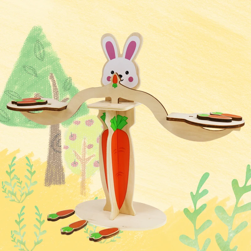 Детские математические игрушки с мультяшным Кроликом весы для балансировки