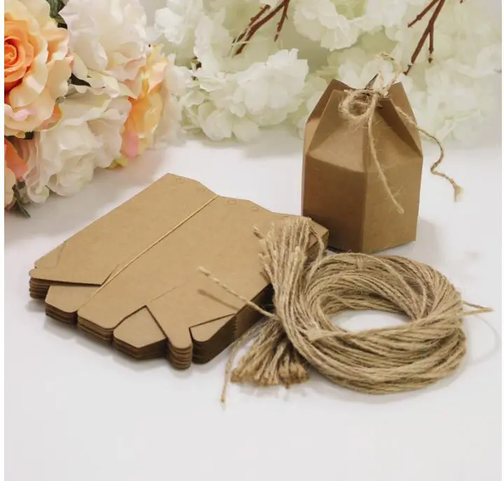 50 шт./компл. Подарочная коробка с шестигранной коробкой для конфет