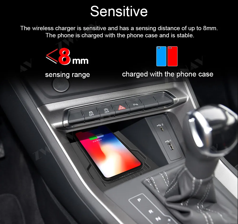 QI car Infrared Fast wireless charger For Audi Q3 2020 Wireless Charging Car Phone Holder for iphone Samsung |