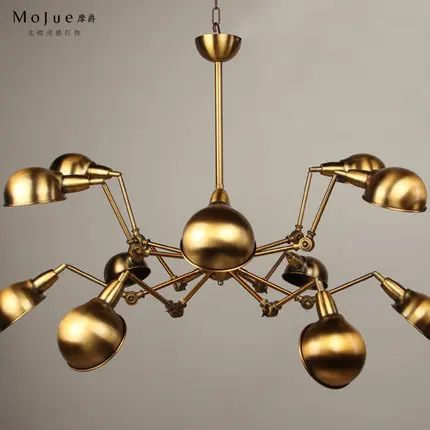 

modern Led Loft Retro Industrial Spider Chandelier Restaurant Bar Lustre Home Lighting Long