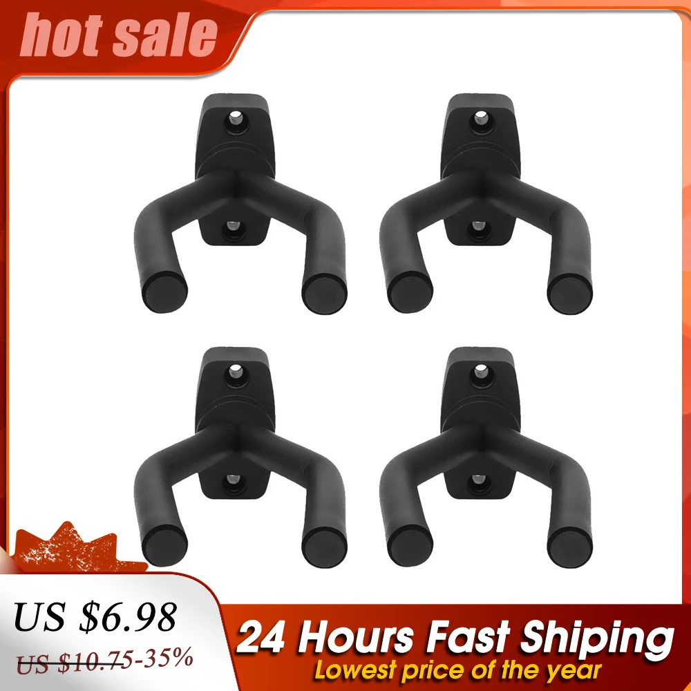 

4 Pcs Wall Mount Guitar Hanger Hook Non-Slip Holder Stand For Acoustic Guitar Ukulele Violin Bass Guitar Instrument Accessories