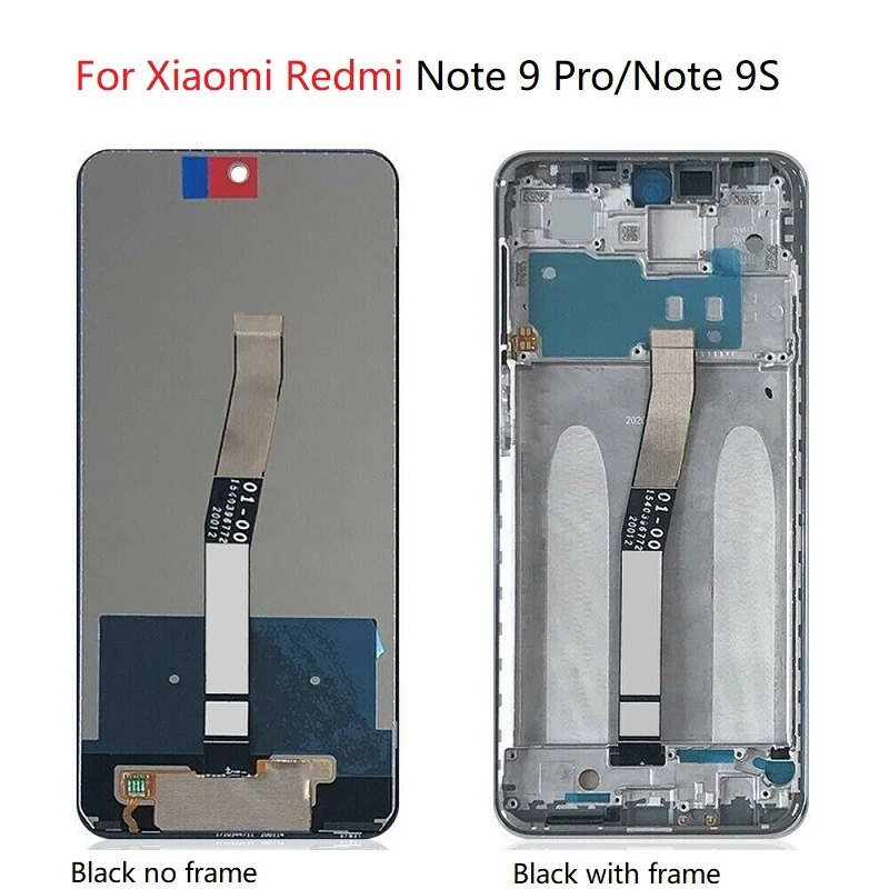 

Original 6.67"LCD For Xiaomi Redmi Note 9 Pro LCD Display Touch Panel Digitizer Screen For Xiaomi Redmi Note 9S LCD with frame