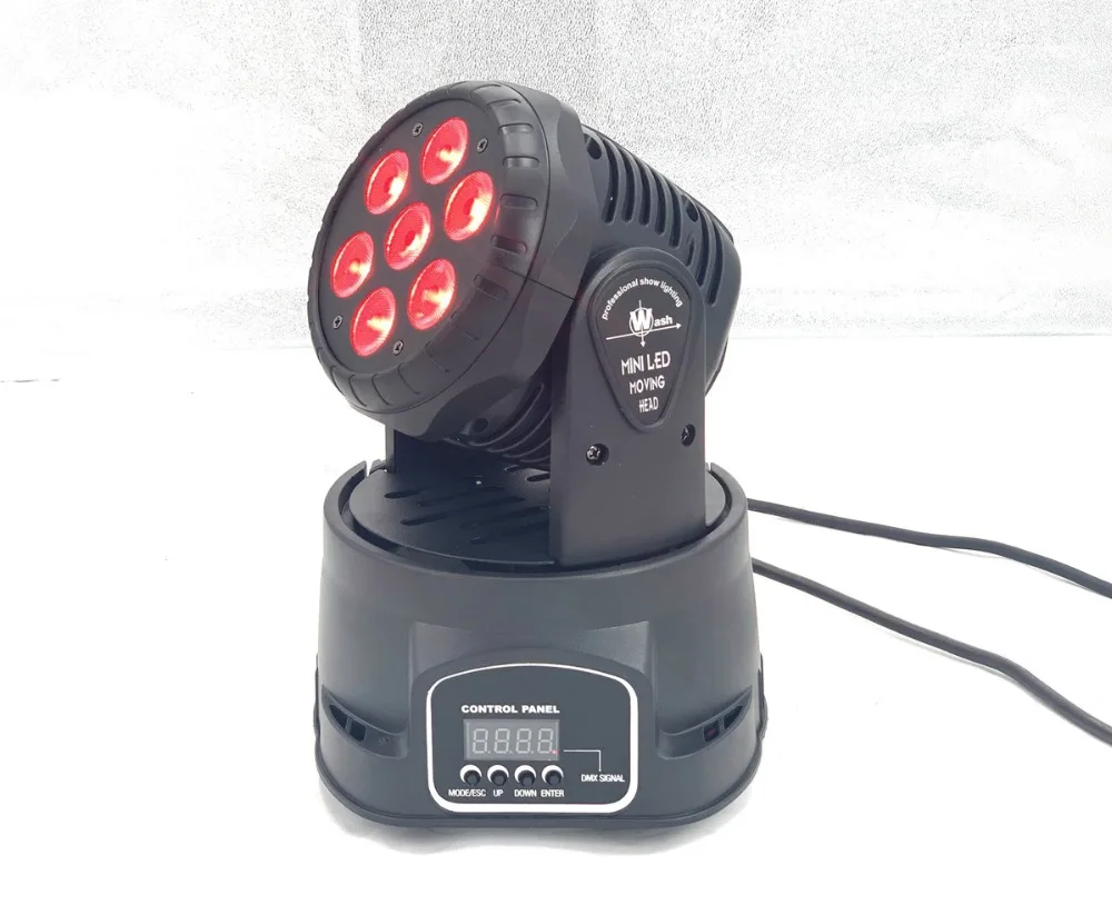 Мини движущийся головной свет 7x12 Вт rgbw Луч 4в1 светодиоды advanced DMX 9/14 каналы dj