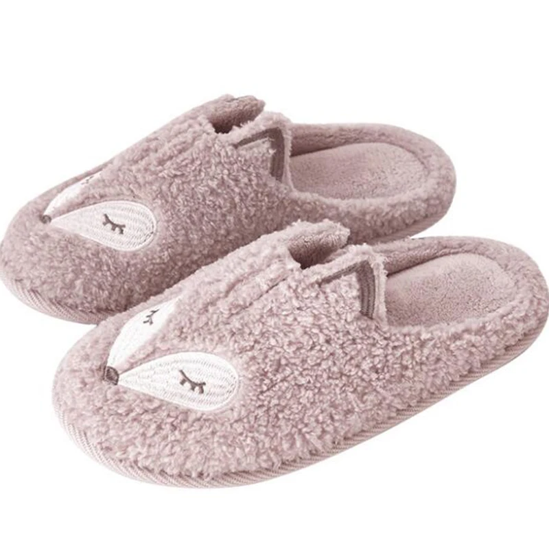 Pink1 COVOYYAR/домашние теплые женские тапочки; коллекция года; зимняя домашняя женская обувь с милым изображением лисы; обувь без шнуровки для влюбленных пар; домашние тапочки; WSL2001 - Цвет: Pink1