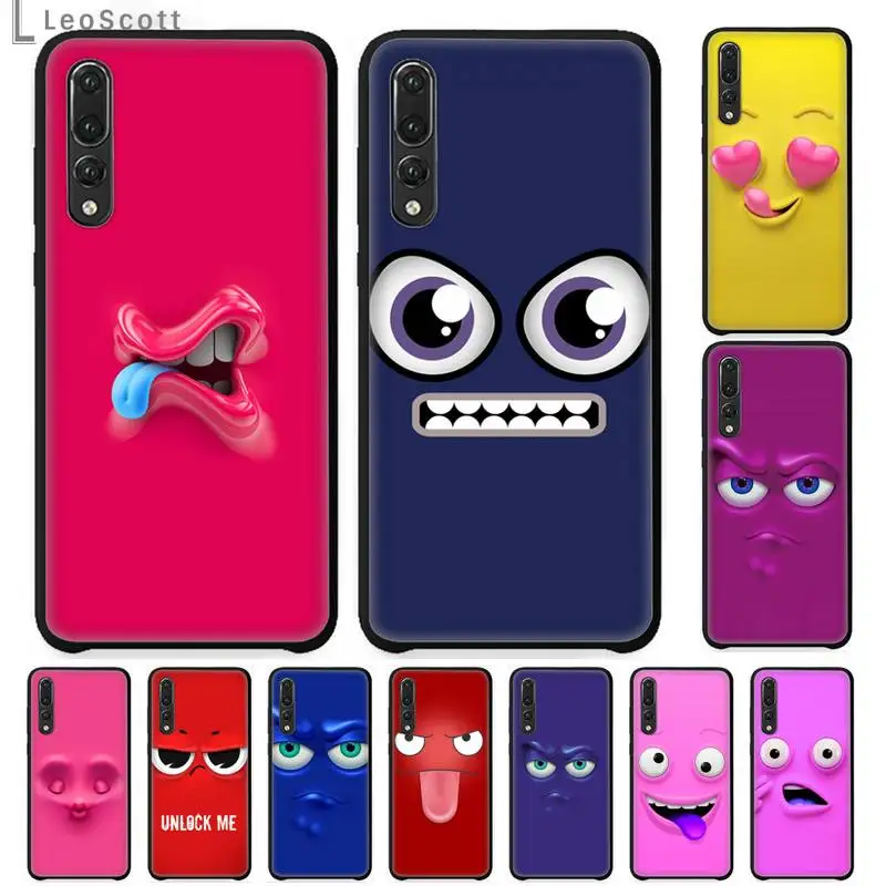 

Smiling Case face cute Phone Case For Huawei honor 10 i lite 8x P 20 30 40 lite pro smart 2019 nova 5t mate 20 pro coque