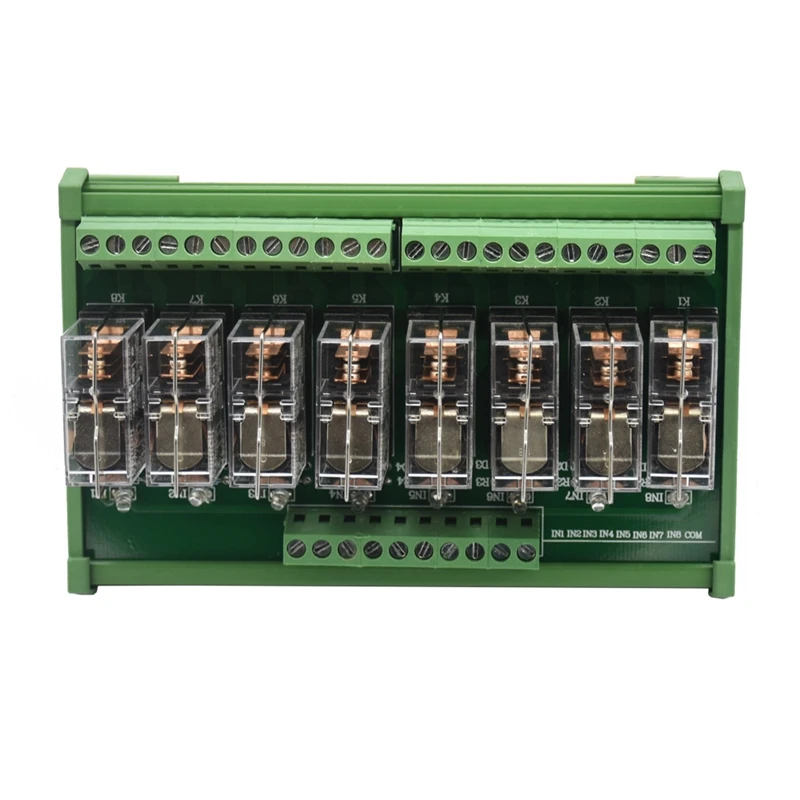 Din рейка крепление Ac/Dc 12V/24V Управление 8 Spdt 16A Мощность триггерный релейный модуль