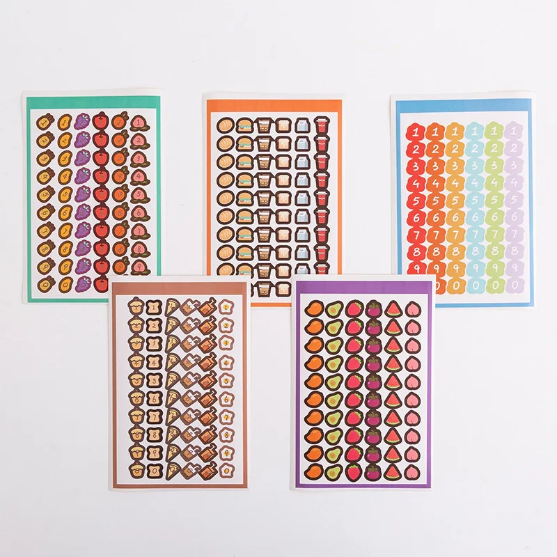 

Ins Fruit Numbers Cute Label Sticker Rabbit Cat Claw Bear DIY Notes Card Sealing Decorative Stickers Scrapbooking Stationery