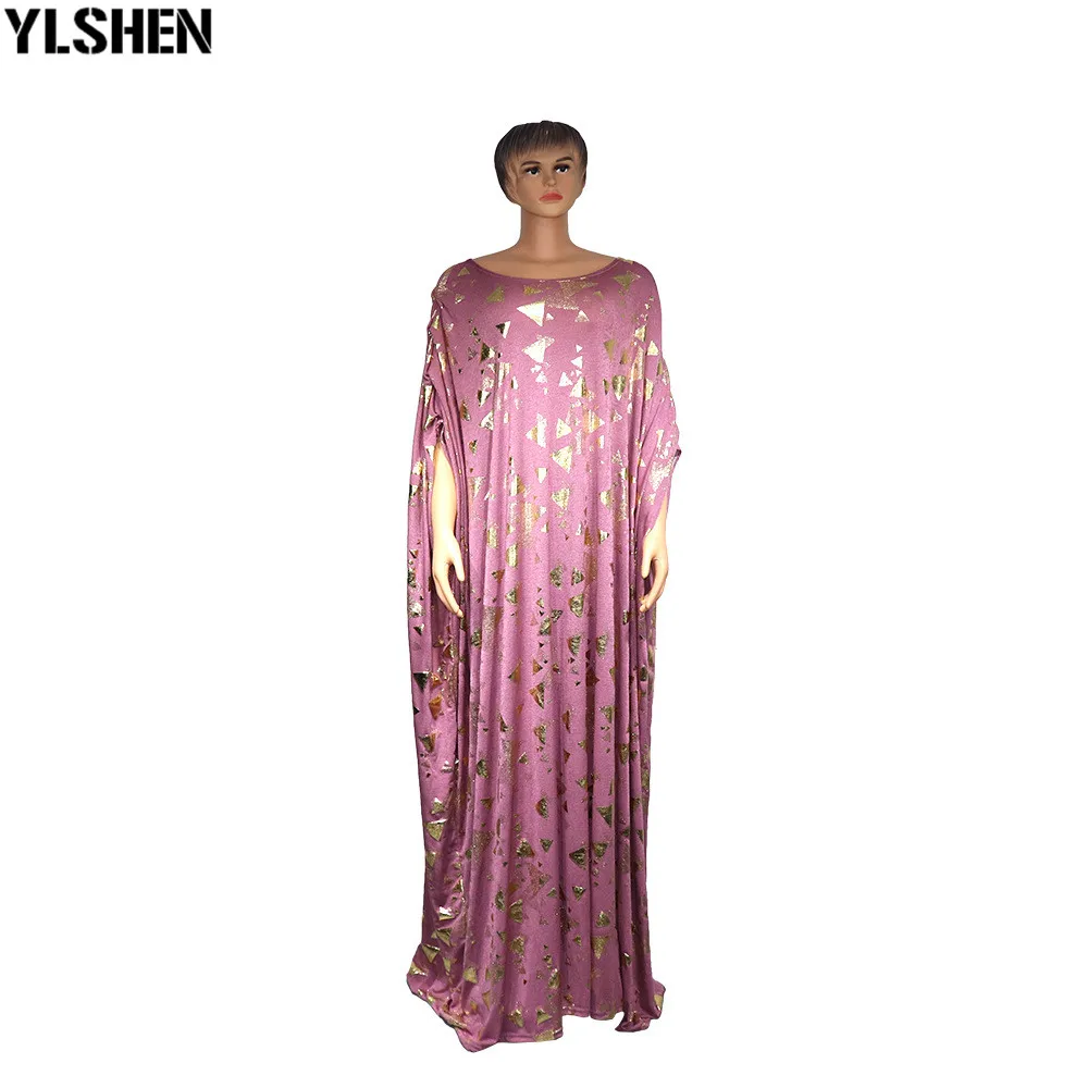 Африканские платья для женщин Vetement Femme 2021 Лето Дашики золотой штамп Boubou Robe Africain