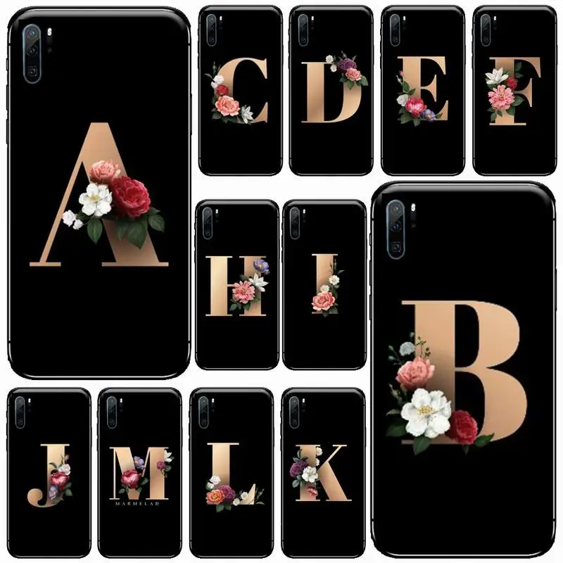 

Lovebay Customized Initial Letter Phone Case For Huawei honor Mate P 9 10 20 30 40 Pro 10i 7 8 a x Lite nova 5t