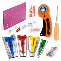 lmdz bias tape maker set sewing machine tools sets diy patchwork quilting tool fabric cutter and a5 cutting mat rotary cutter
