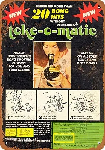 

SRongmao 8x12 металлический знак 1977 TokeOMatic Bong Филлер