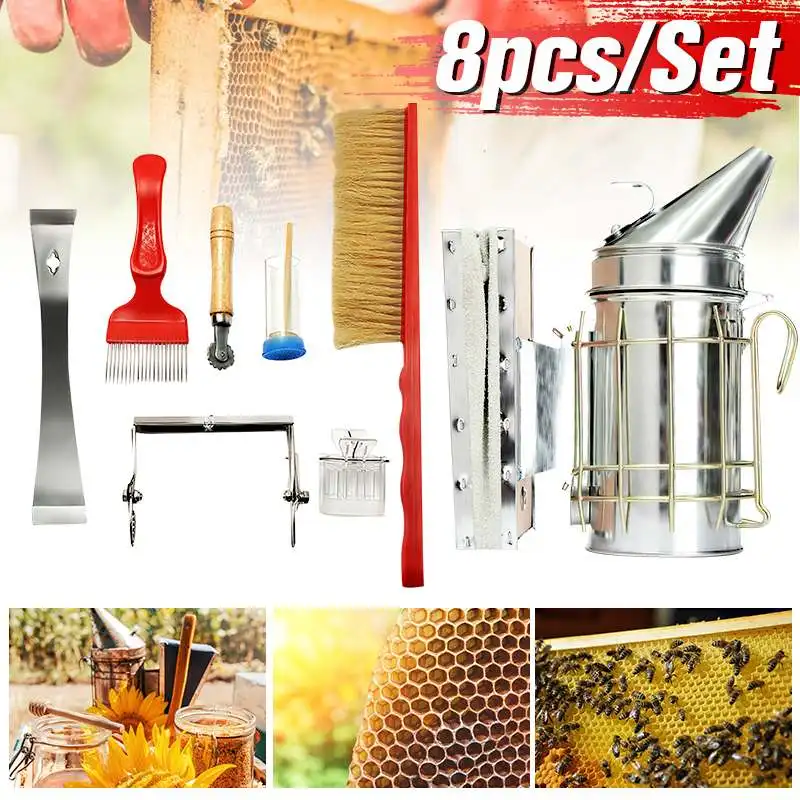 7/8 шт. Пчеловодство пчелиный улей лангстрот комплект для курильщика Инструменты