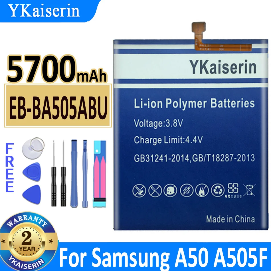 

5700mAh YKaiserin Battery EB-BA505ABU For Samsung Galaxy A30 A30S A50 A505F SM-A505F A505FN/DS A505GN/DS A505W Phone Bateria