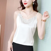 korean womens shirt chiffon blouses for women sleeveless shirt female top white v neck hollow out basic woman tops and blouses