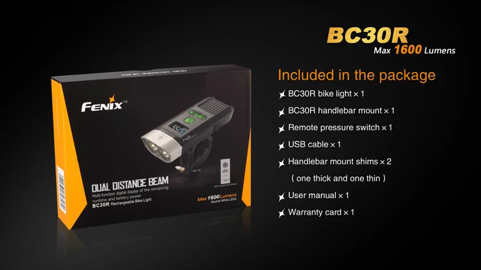 Фонарь велосипедный Fenix BC30R 2017 Cree 1800 лм 5200 мА · ч/3 7 в|Фары| |