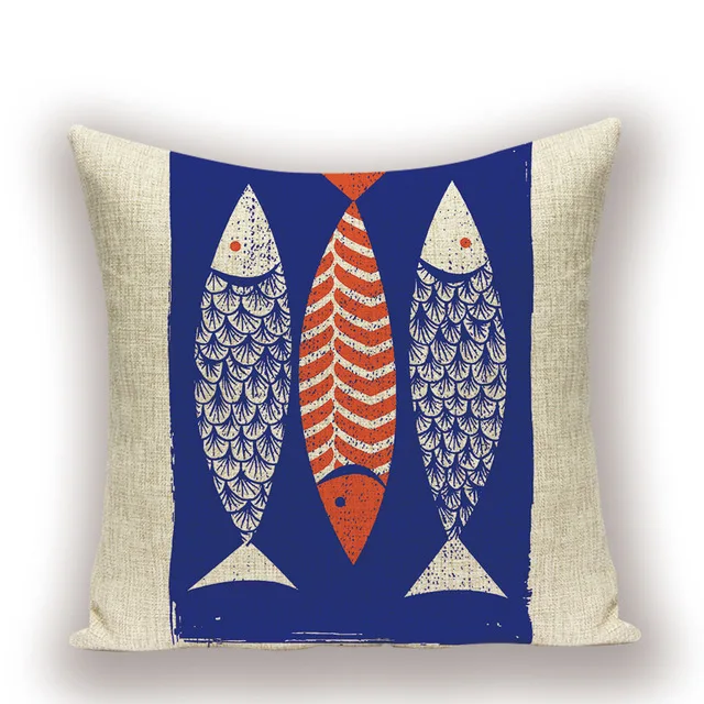 

Nordic Home Decoration Pillow Fish Linen Pillowcase High Quality Decorative Pillowcase Custom Pillowcase Bedroom Car Decoration.