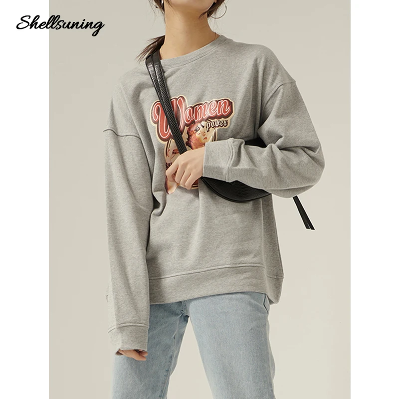 

Толстовка Женская зимняя, кашемировая, с мультяшным принтом