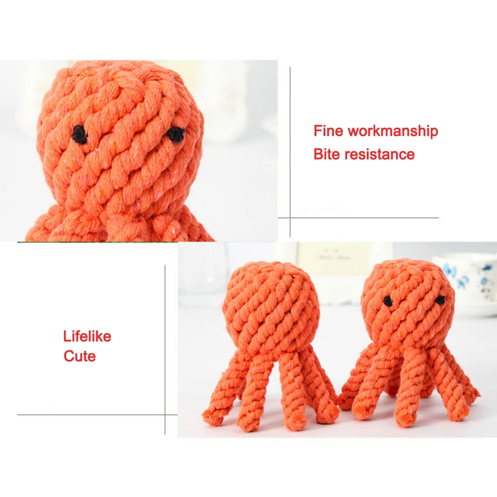 Хлопковая веревка для собак и кошек агрессивные жевательные веревки жевания