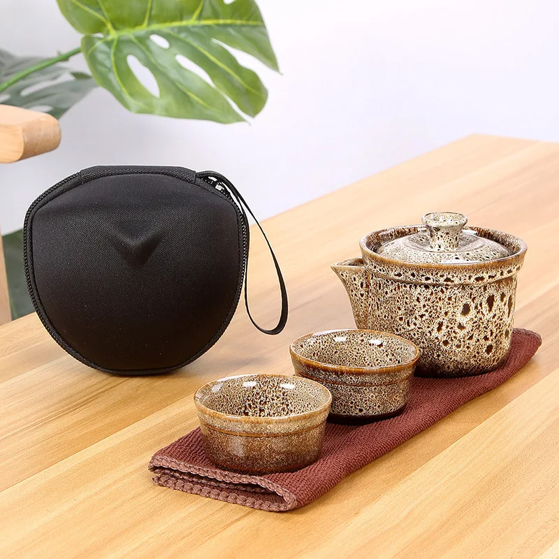 Керамические чайные горшки в стиле ретро чашки Gaiwan винтажная дизайнерская