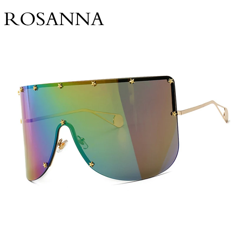 ROSANNA, винтажные Защитные солнцезащитные очки, маска, солнцезащитные очки для женщин и мужчин,, негабаритные ветрозащитные очки, одна оправа, большая оправа, солнцезащитные очки