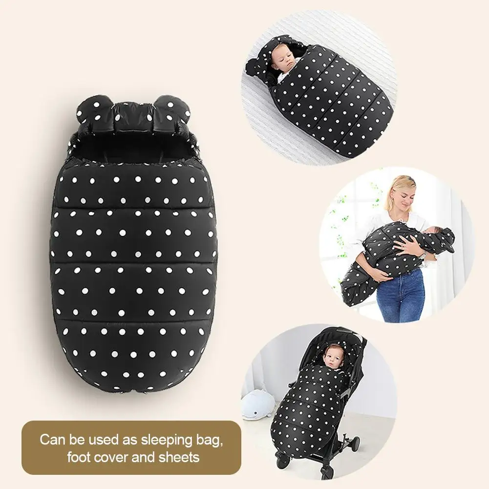 

Baby Sleeping Bag Winter Thick Warm Baby Stroller Sleepsacks Anti-Kicked Outdoor Double Zipper Warmer Footmuff Sack Sleep Bag