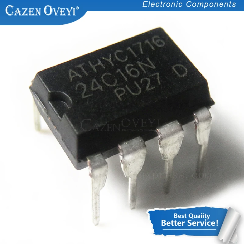 

100 шт./лот 24C16 AT24C16 DIP-8 24C16N 2-проводной последовательный EEPROM памяти в наличии