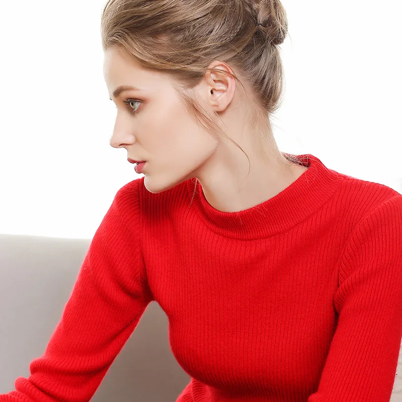 2019 женский кашемировый свитер с воротником-хомутом женские зимние свитера