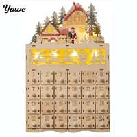 christmas wooden advent calendar led light 24 day box countdown to christmas gifts 24 opening drawers holiday table top