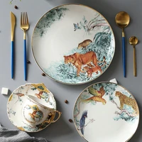 ceramic tableware bone plate chinese animal dessert fruit snack plate household tableware package mail
