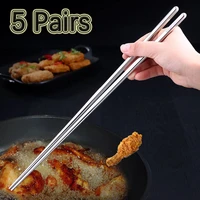 5pairsset 36cm 304 stainless steel chopsticks non slip anti scalding long chopsticks noodle chopsticks hot pot chopsticks