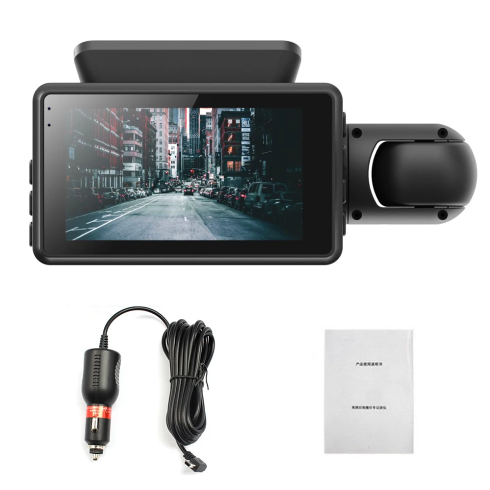 

A68 Dual Lens HD Car DVR Dashboard Camera Clear records 3 inch IPS Display Motion Detection Dashboard Camera