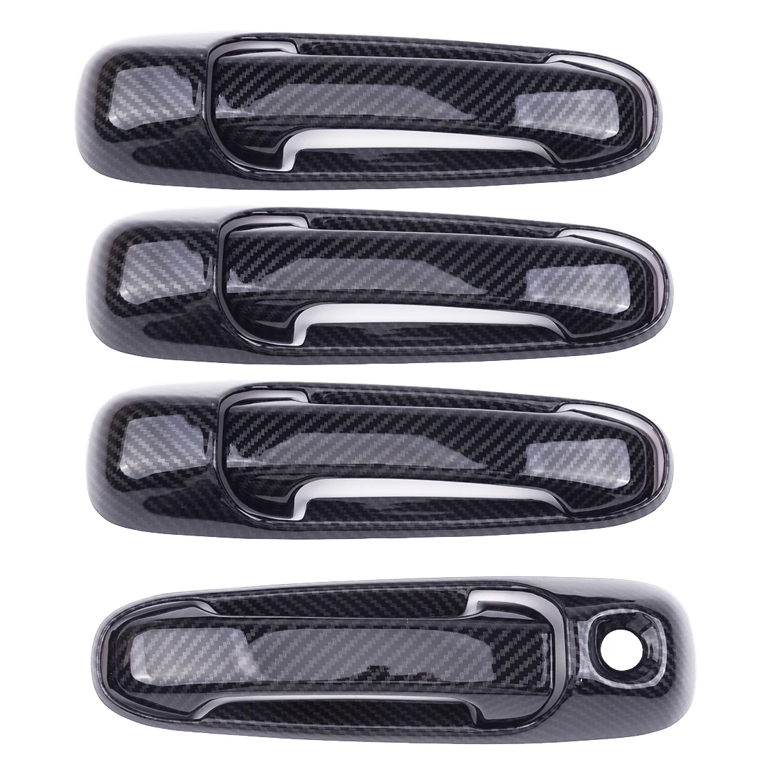 

4 комплекта/8 шт карбоновая текстура дверная ручка крышка подходит для Jeep Grand Cherokee WJ 1999-2004 (больше транспортных средств) w/o Smart KH & PSG KH