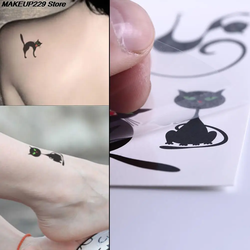 1 лист милые временные тату с кошкой террора домашние наклейки для кошек Детские