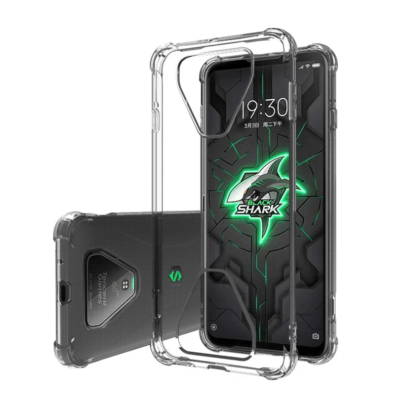 1Pc Full Tempered Glass Screen Protector +1Pcs Antiskid Silicon Soft Case For Xiaomi Black Shark 3 Phone | Мобильные телефоны и