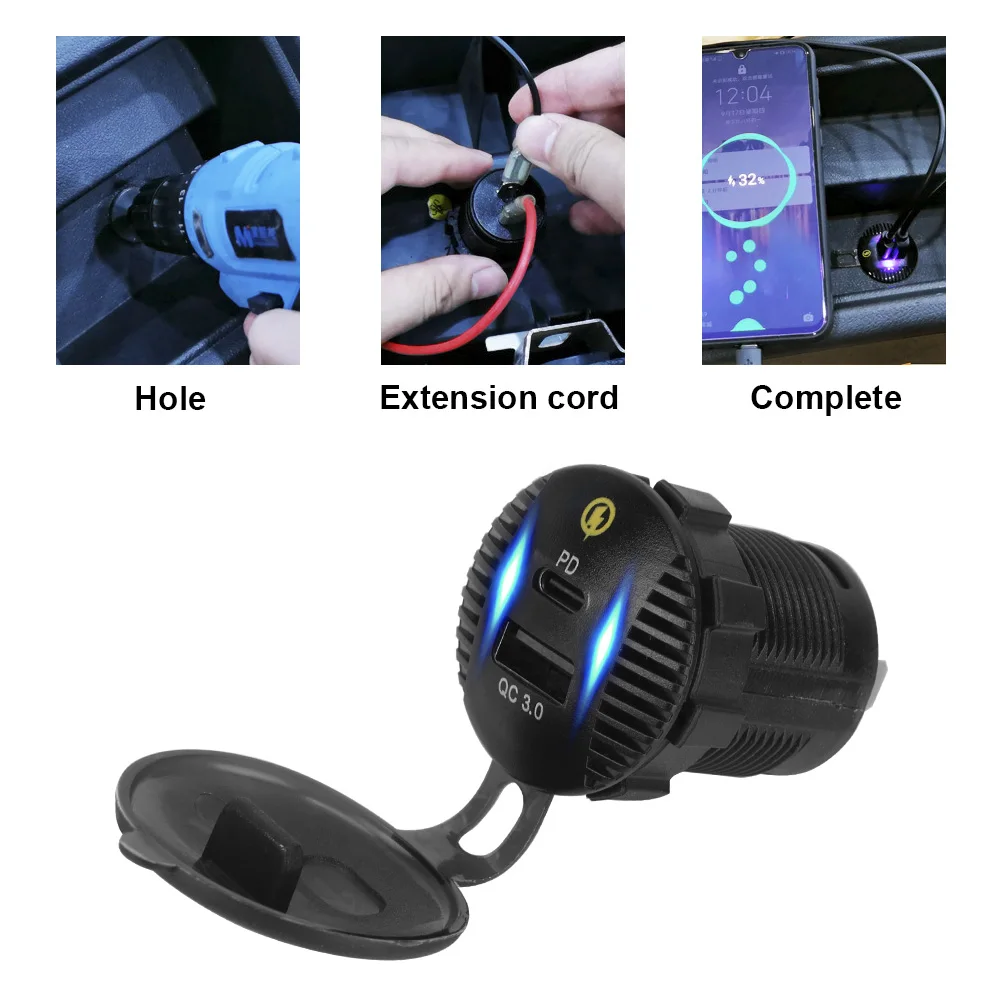 

12-24 V Quick Charge 3.0 36W Car Dual USB Charger QC3.0 Waterproof Universal USB Car Charger For Mobile Phone Car Accessories