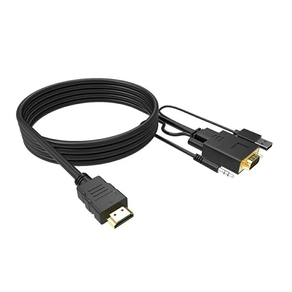 

VGA To HDMI-compatible High Definition High Speed Adapter Cable 1.8 Meters USB Connector With Audio Cable Converter