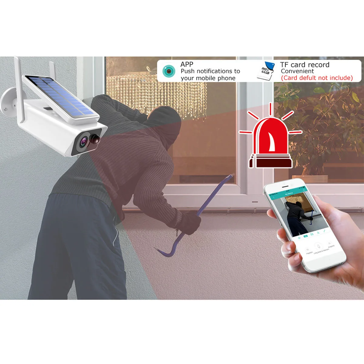 

1080P IP Camera Outdoor Solar Power Security Camera Intelligent PIR Sensing IR Night Vision Security Surveillance Camera