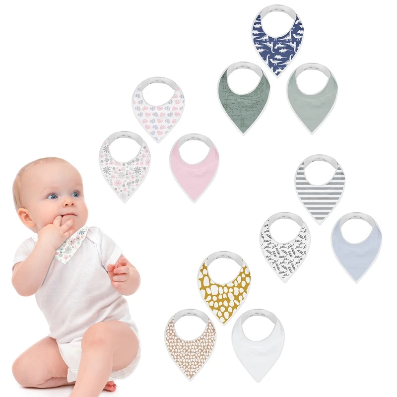 

3 Pcs/Set Baby Newborn Feeding Bibs Soft Cotton Saliva Towel Triangle Burp Cloth