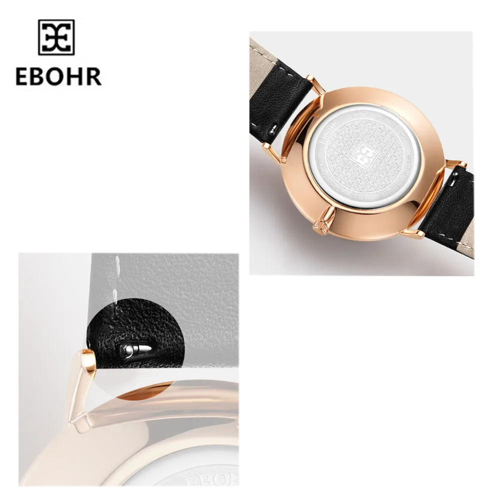 EBOHR тренд мужские и женские часы с модным ремешком пара кварцевые скандинавские