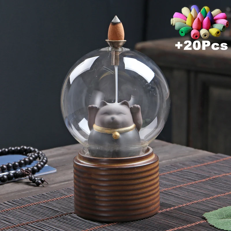 С 20 конусами керамический орнамент Lucky Cat круглый шар ветрозащитная горелка