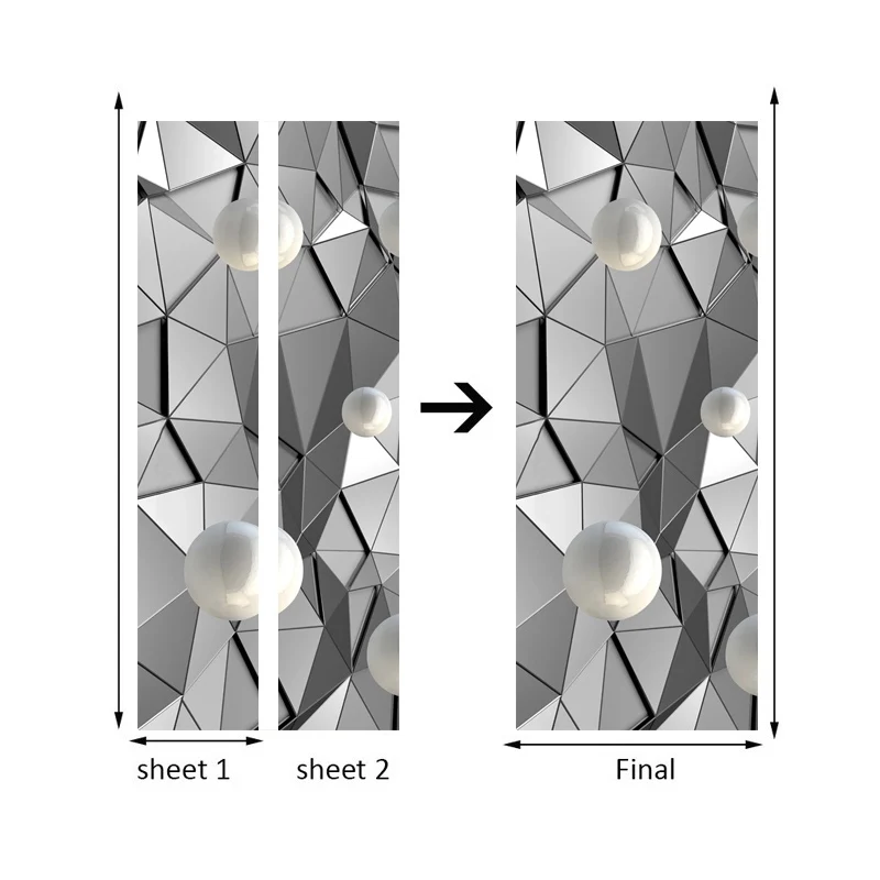 Наклейка на дверь ПВХ самоклеящаяся 3D геометрия круг шар настенные наклейки с