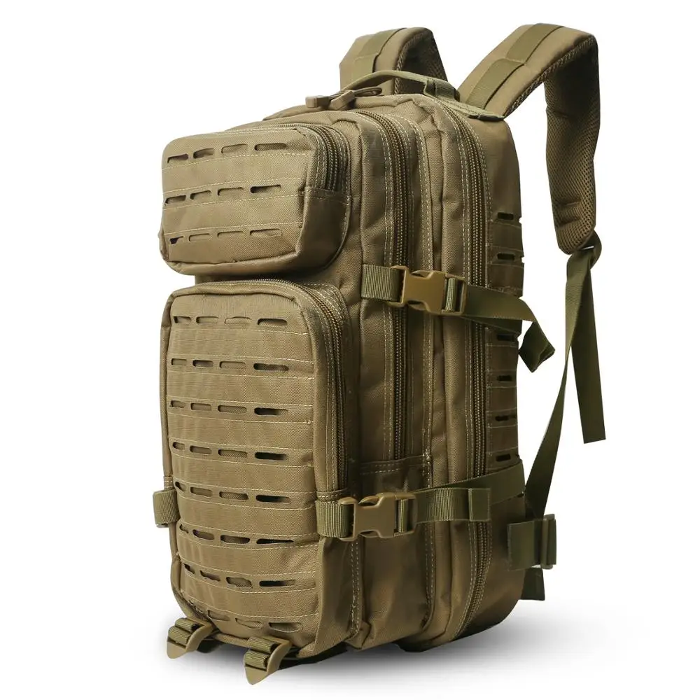 Khaki 30L военный рюкзак Molle тактическая сумка водонепроницаемая сумка на открытом воздухе камуфляж военная сумка мужчины рыбалка охотничий рюкзак - Цвет: Khaki