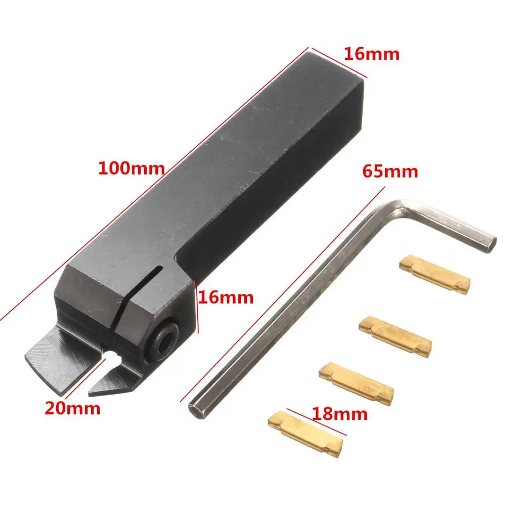 

MGEHR1616-3 CNC Lathe Cut-Off Tool W/ 4Pcs MGMN300 Inserts with Wrench