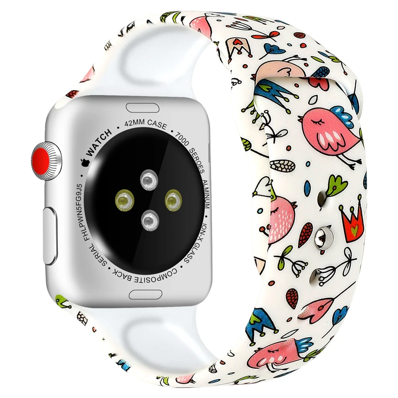 Oulucci Одноцветный ремешок для apple watch 38 мм/40 мм/42 мм/44 мм спортивный ремешок силиконовый ремешок аксессуары для apple watch 5/4/3/2/1