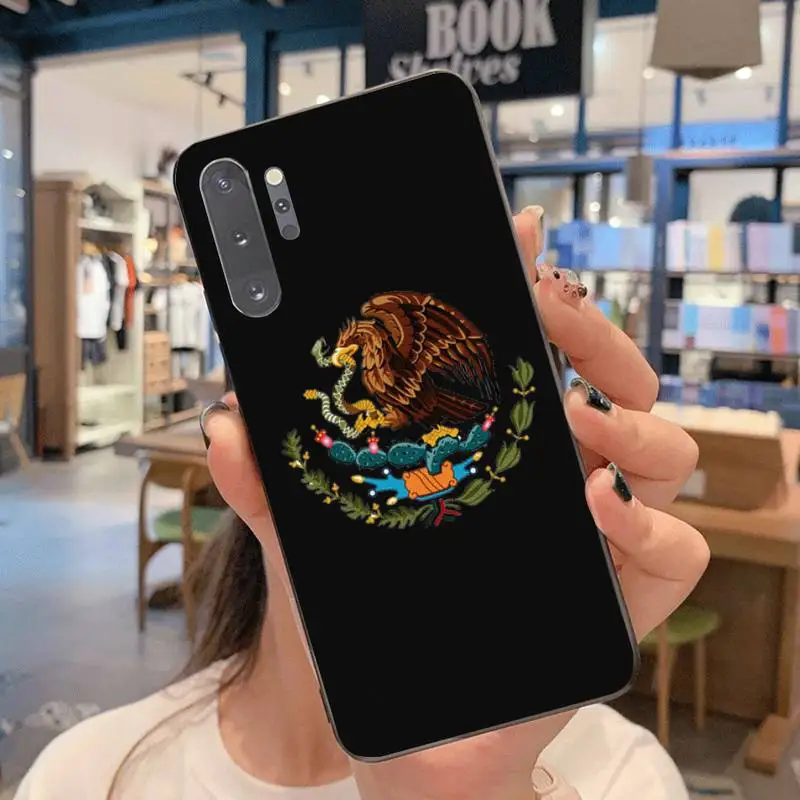 YJZFDYRM черный мягкий чехол из ТПУ с мексиканским флагом для Samsung Note 7 8 9 10 Lite Plus Galaxy J7