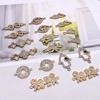 6pcs alloy turkish eyes clover star micro inlay zircon jewelry connectors charms pendant for jewelry making bracelet connectors