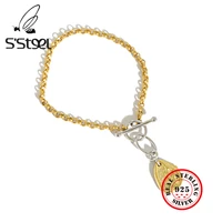 ssteel pendants bracelets 925 sterling silver for women korean gold chain trendy bracelet bransoletka damska fine jewellery
