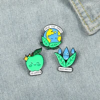 save the earth enamel pins protect environment brooch pin bag clothes lapel pin go green badge jewelry gift for kids friends