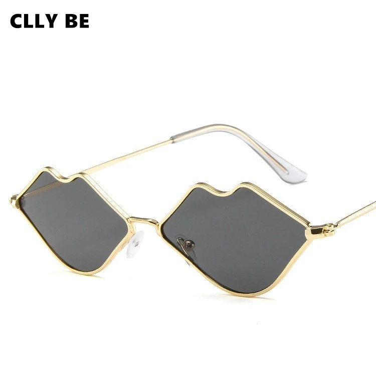 90S хиппи небольшие губы Форма солнцезащитных очков Для женщин Винтаж сексуальный